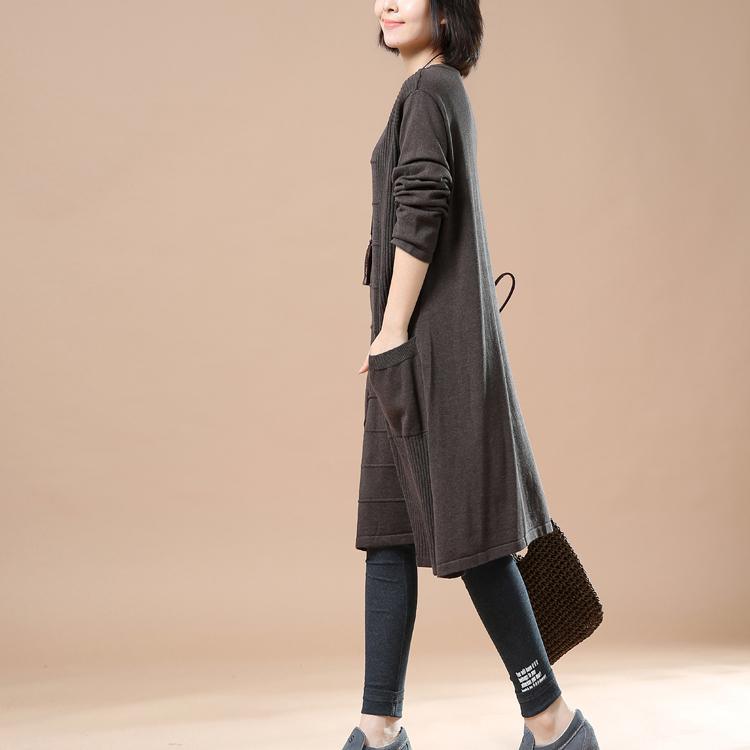 Chocolate new causal sweater dresses plus size - Omychic