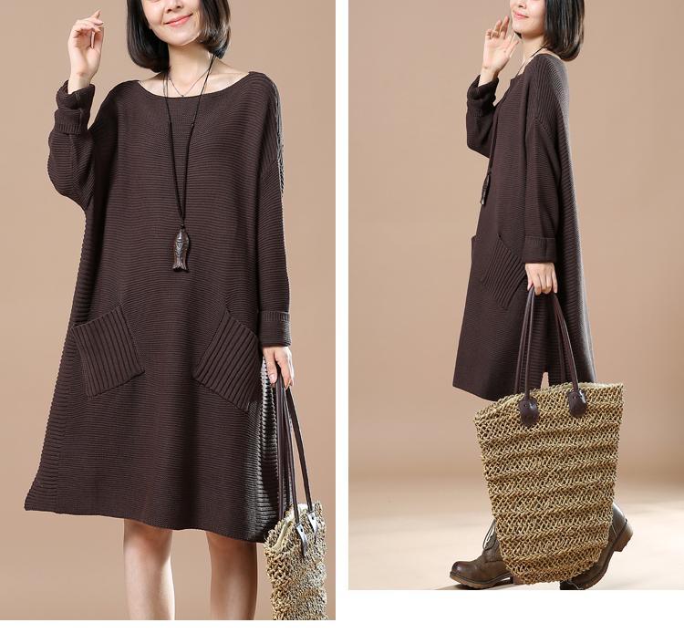 Chocolate oversized sweaters women winter dresses - Omychic