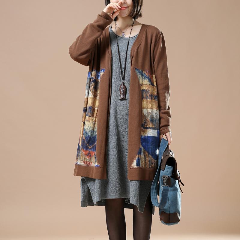 Chocolate plus size knit coats woman sweaters - Omychic