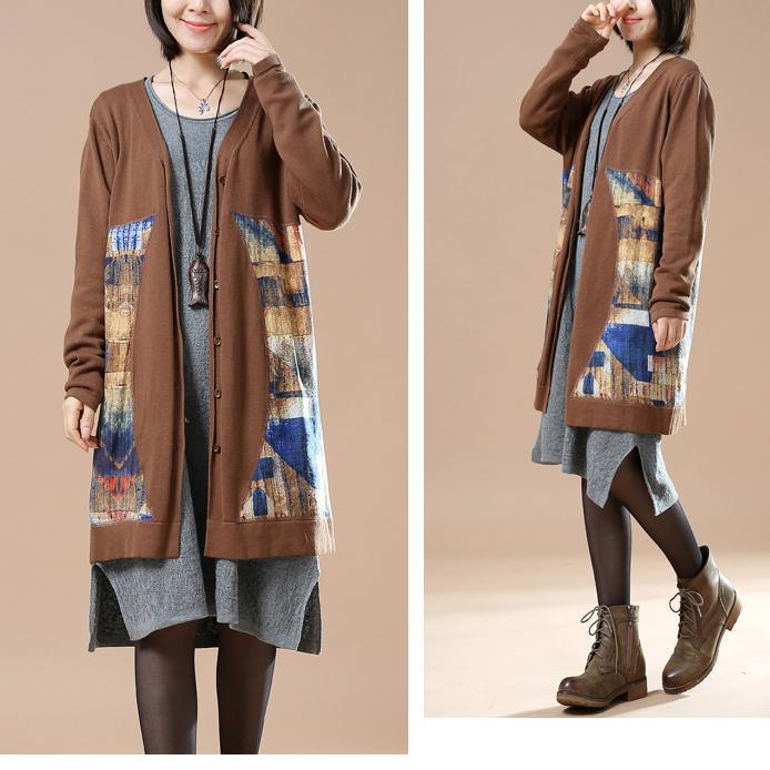 Chocolate plus size knit coats woman sweaters - Omychic