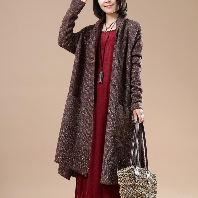 Chocolate winter knit coats sweater cardigans - Omychic