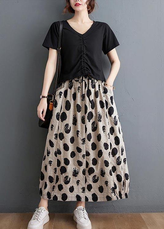 Classy Black Dot maxi Summer Skirts - Omychic