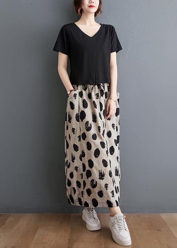 Classy Black Dot maxi Summer Skirts - Omychic