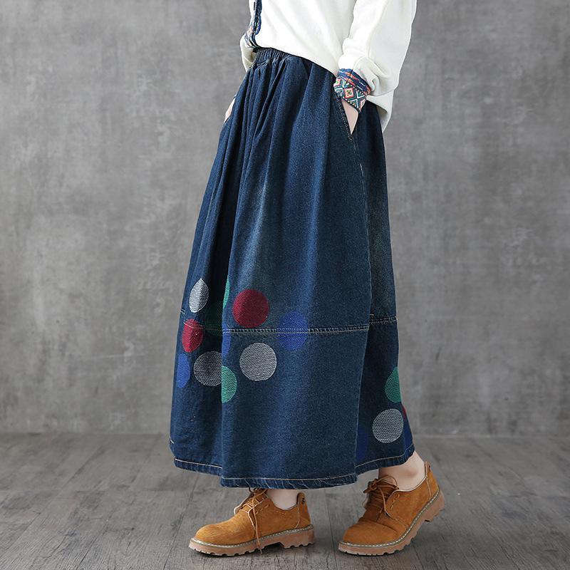 Classy Cotton skirts plus size Spring Casual Ankle Length Denim Skirt - Omychic