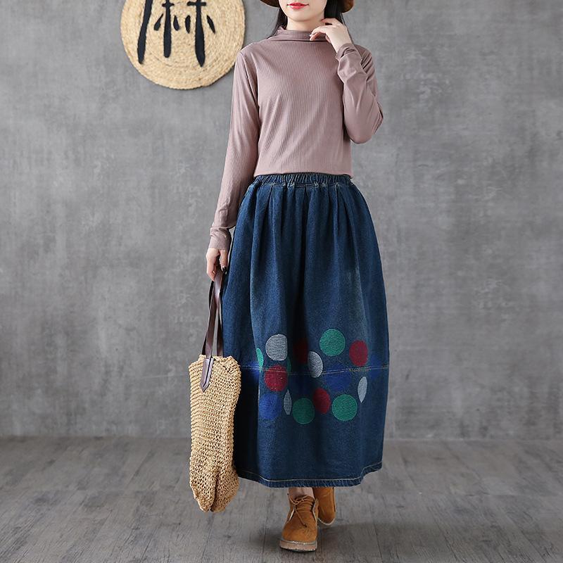 Classy Cotton skirts plus size Spring Casual Ankle Length Denim Skirt - Omychic