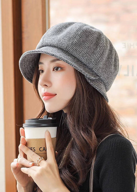 Classy Dark Grey Versatile Woolen Bucket Hat