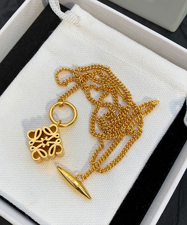 Classy Gold Copper Overgild 24K Gold Pendant Necklace - Omychic