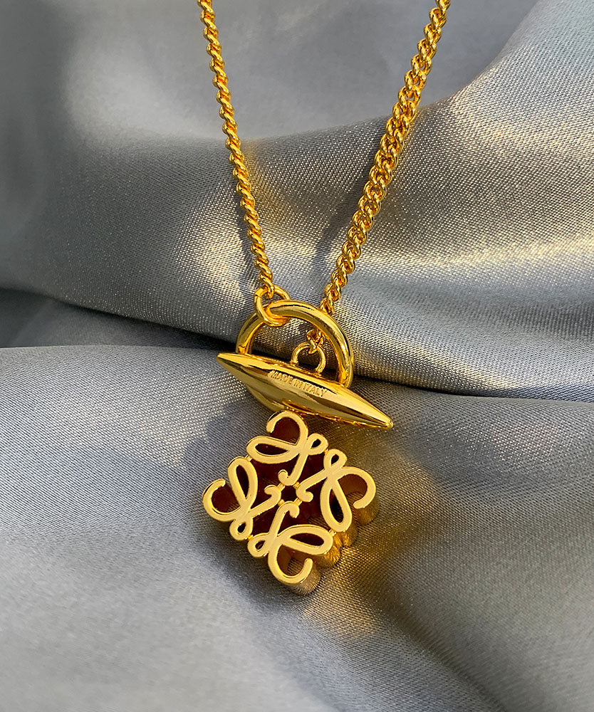 Classy Gold Copper Overgild 24K Gold Pendant Necklace - Omychic