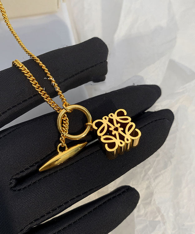 Classy Gold Copper Overgild 24K Gold Pendant Necklace - Omychic