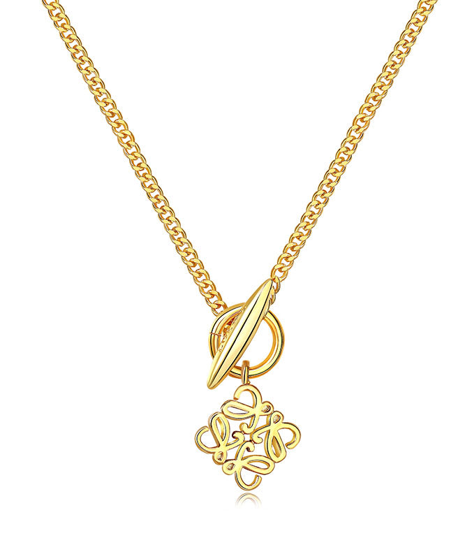 Classy Gold Copper Overgild 24K Gold Pendant Necklace - Omychic