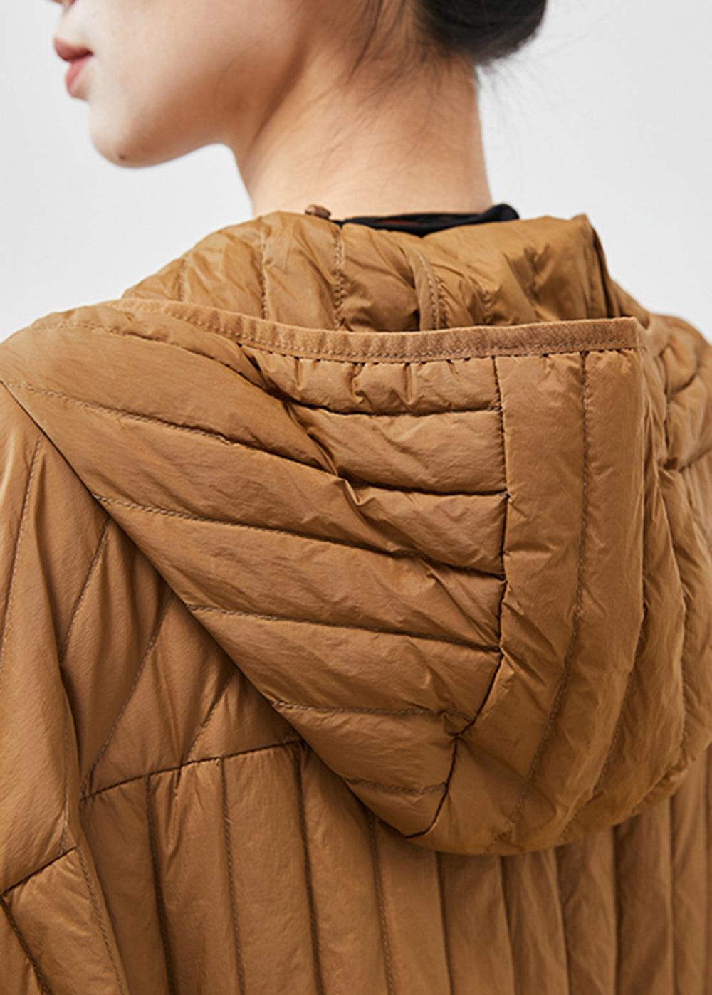 Classy Khaki Oversized Pockets Thick Duck Down Down Coats Winter