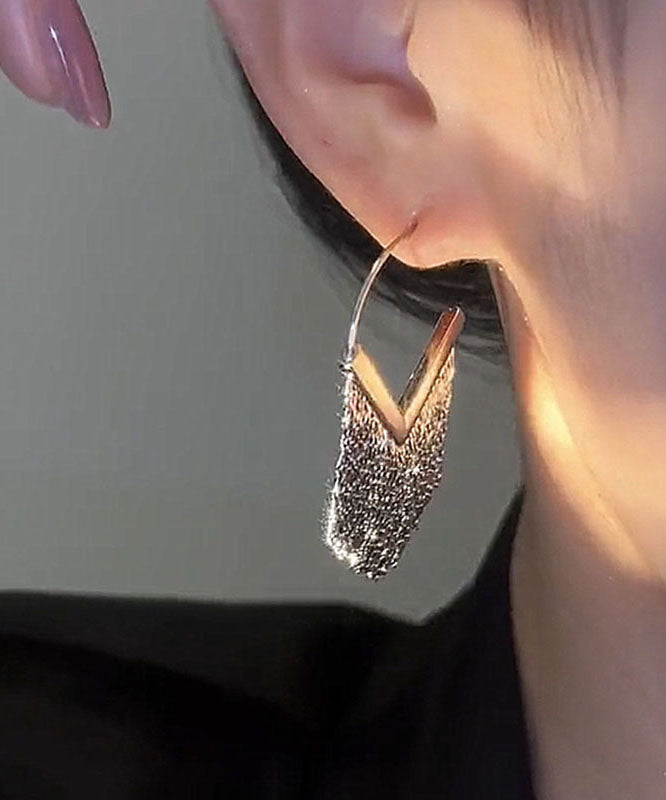 Classy Silk Metal Zircon Diamond Tassel Drop Earrings