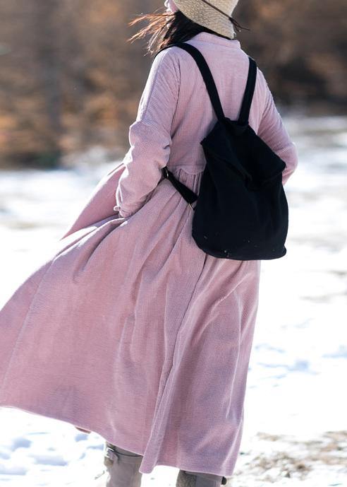 Classy Stand Patchwork Spring dress Neckline Pink Dresses - Omychic