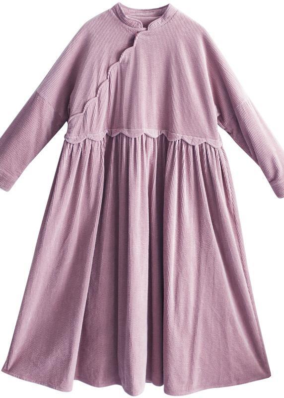 Classy Stand Patchwork Spring dress Neckline Pink Dresses - Omychic