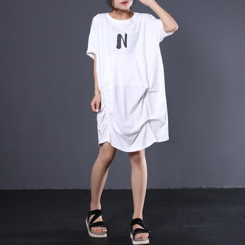 Classy wrinkled cotton clothes Women Fabrics white Maxi Dresses summer - Omychic