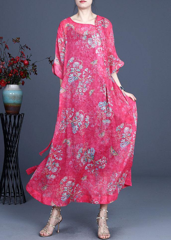 Comfy Black Retro Print Oriental Summer Silk Summer Dress - Omychic