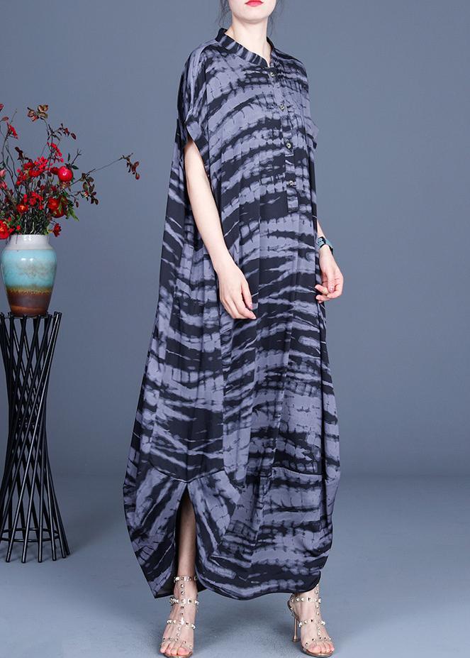 Comfy Black Striped Batwing Sleeve Silk Dress Summer Spring - Omychic
