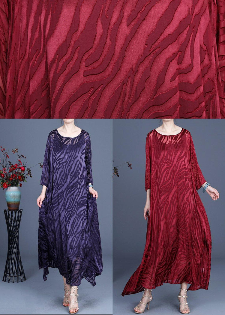 Comfy Purple O-Neck Long sleeve Two Piece Set Dress - Omychic