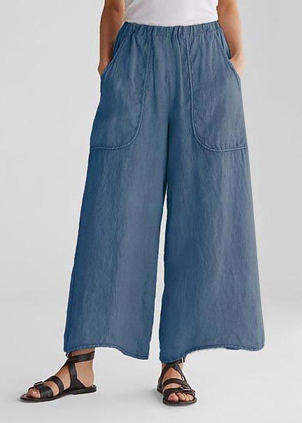 Cotton Linen Loose Wide Leg Casual Pants - Omychic