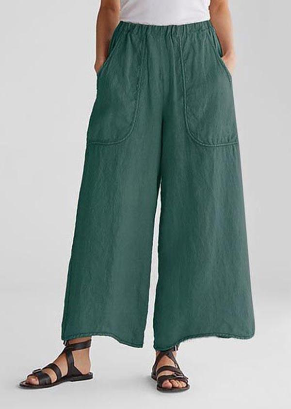 Cotton Linen Loose Wide Leg Casual Pants - Omychic