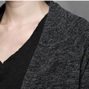Cozy black oversized long sleeve knitwear pockets - Omychic
