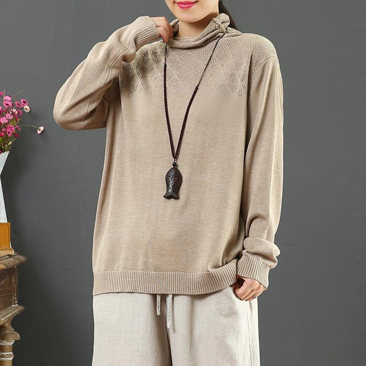 Cozy nude clothes For Women wild oversized hollow out knit sweat tops - Omychic