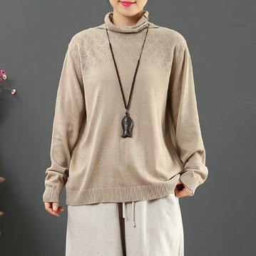 Cozy nude clothes For Women wild oversized hollow out knit sweat tops - Omychic