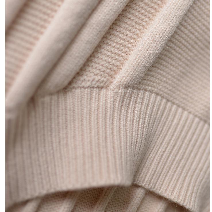 Cream cable knit sweater spring short sweats casual knit tops - Omychic