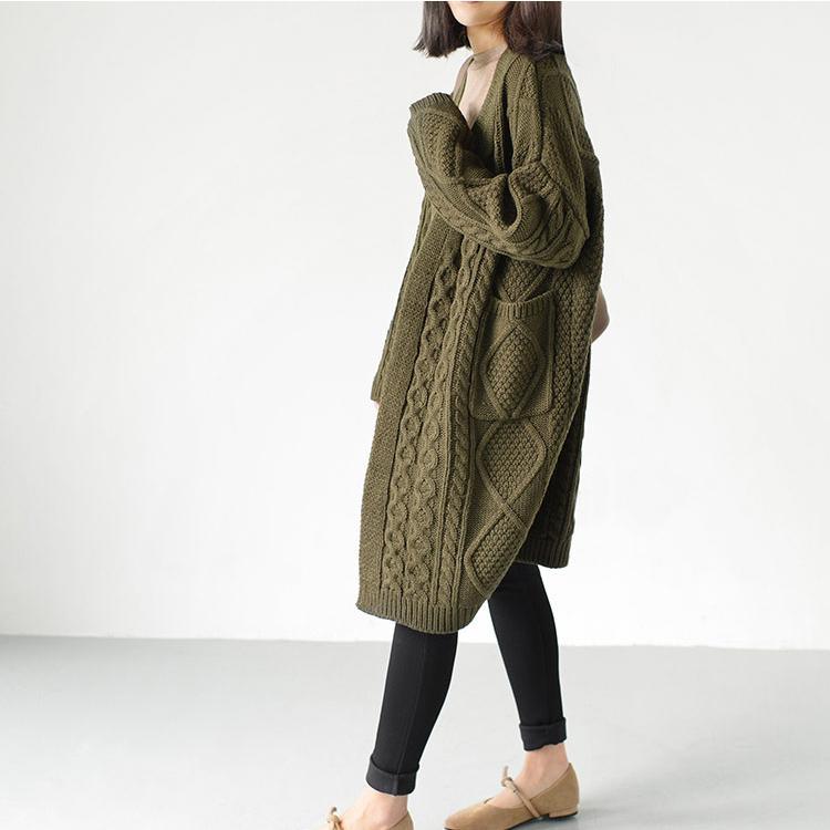 Creem woolen knit coats oversize casual outwear plus size cardigans - Omychic
