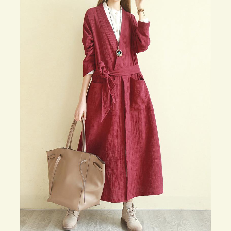 Cute burgundy cardigans plus size v neck knit outwear pockets - Omychic