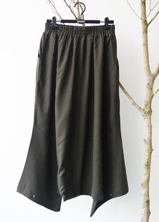 DIY Army Green Elastic Waist Cotton Linen loose Pants Summer - Omychic