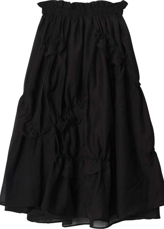 DIY Black Cinched Patchwork A Line Skirt Summer - Omychic