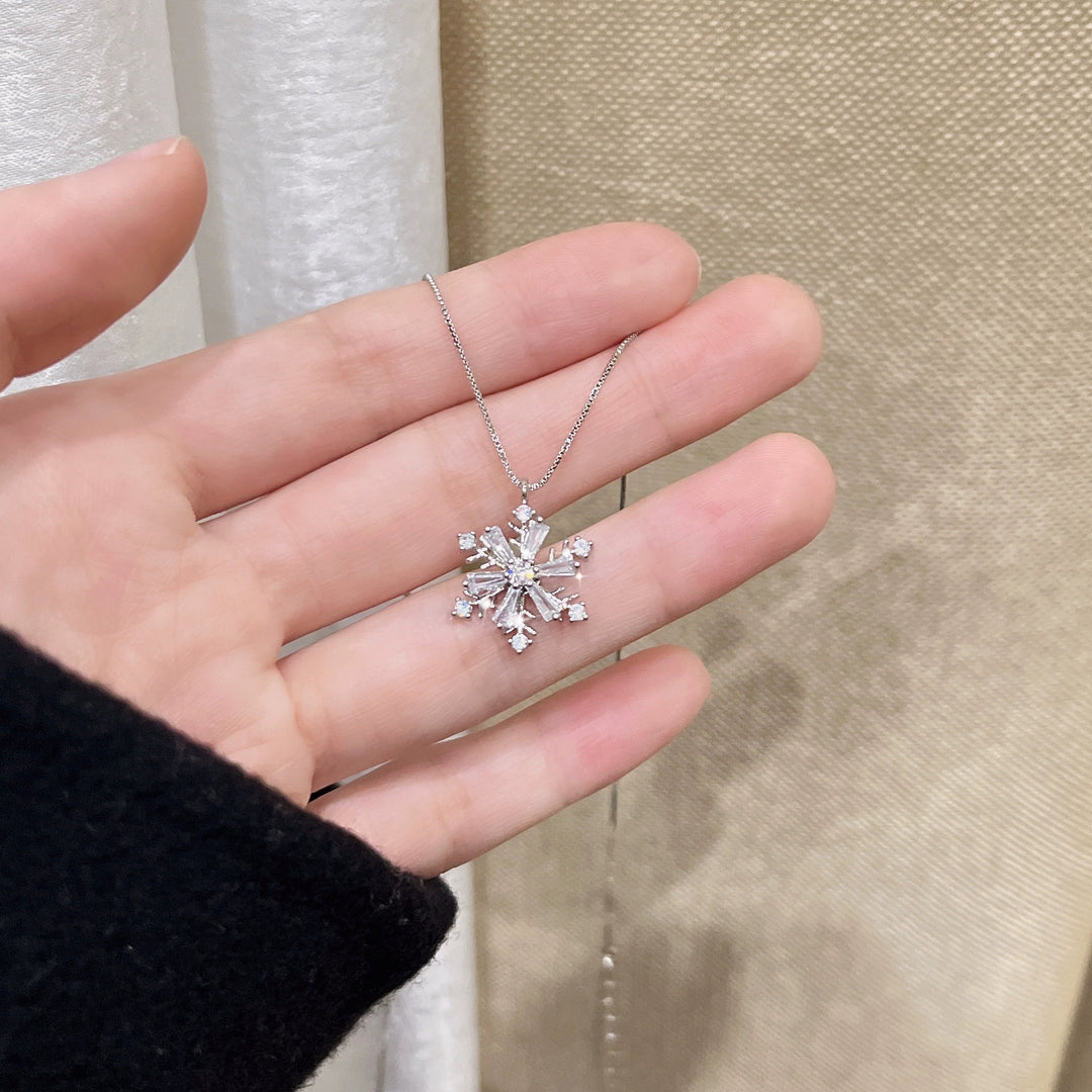 DIY Gold Sterling Silver Overgild Snowflake Pendant Necklace