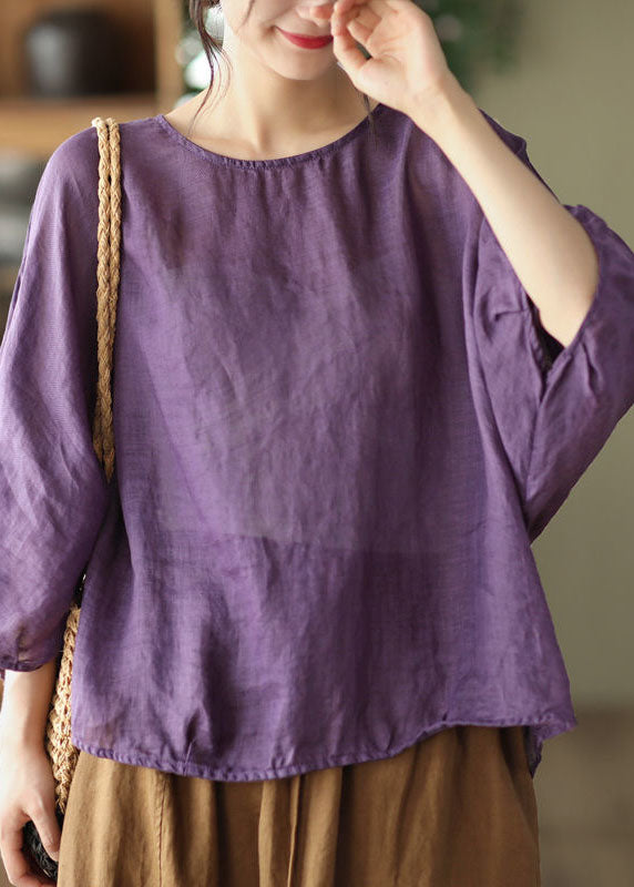 DIY Khaki O Neck Patchwork Cotton T Shirts Top Batwing Sleeve