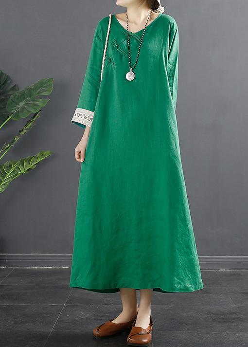 DIY Vintage Spring Tunic Shape Green A Line Dresses - Omychic