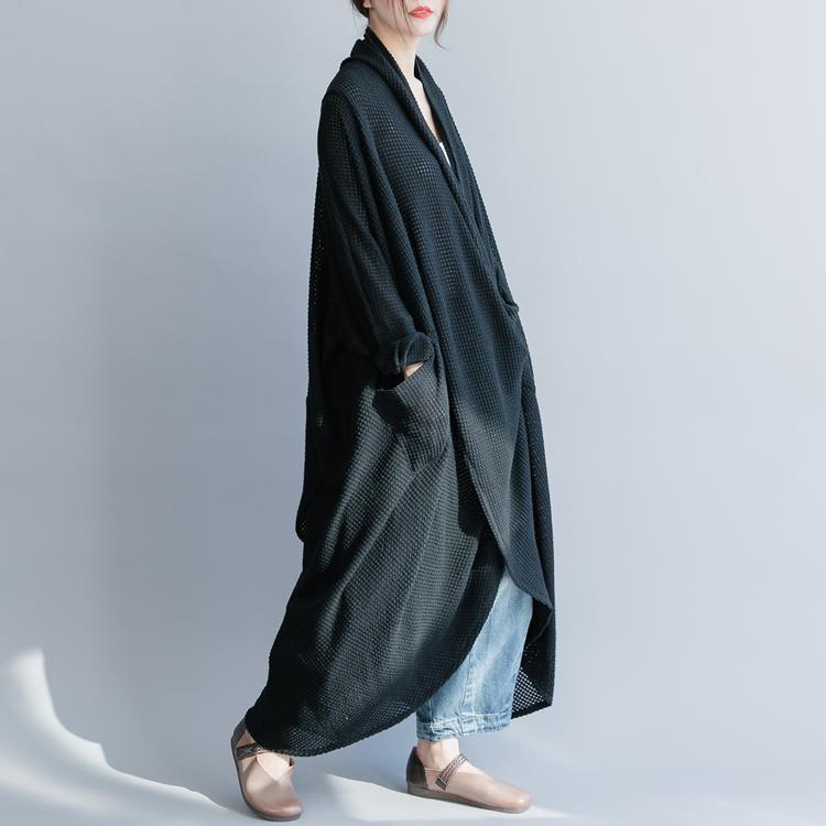Diy Asymmetric Pockets Cotton Tunics Fashion Tunic Tops Black Maxi Dresses Spring - Omychic