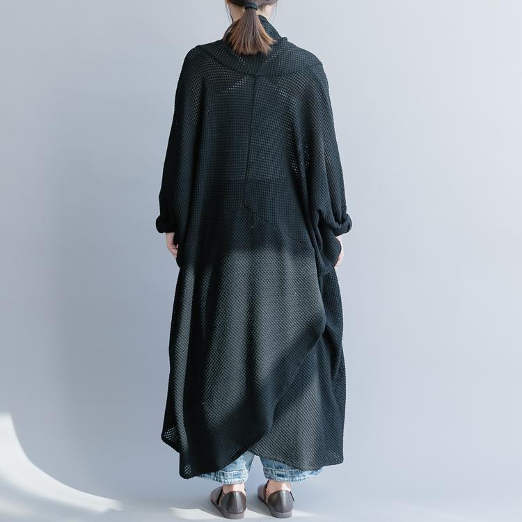 Diy Asymmetric Pockets Cotton Tunics Fashion Tunic Tops Black Maxi Dresses Spring - Omychic