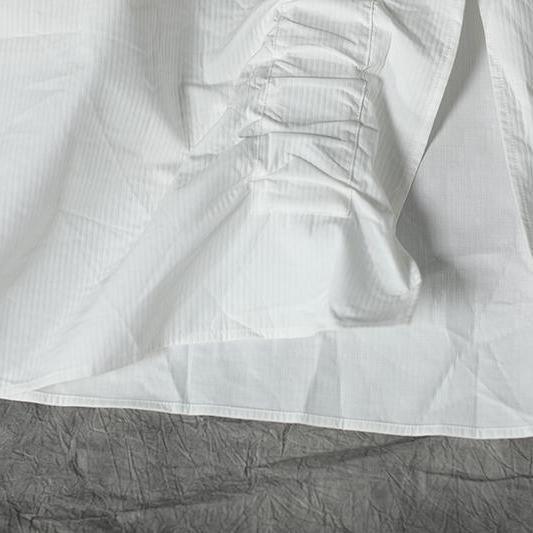 DIY cotton Wardrobes Fun White Long Sleeve Cotton Casual Shirt Dress - Omychic