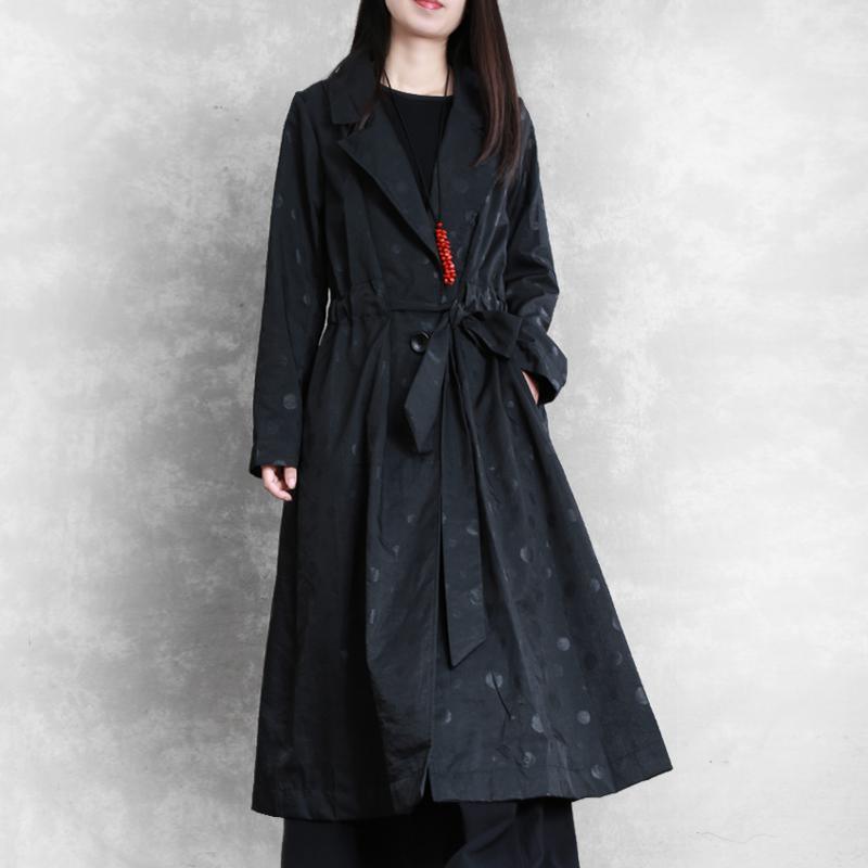 DIY drawstring Fine coats women blouses black Plus Size Clothing women coats - Omychic