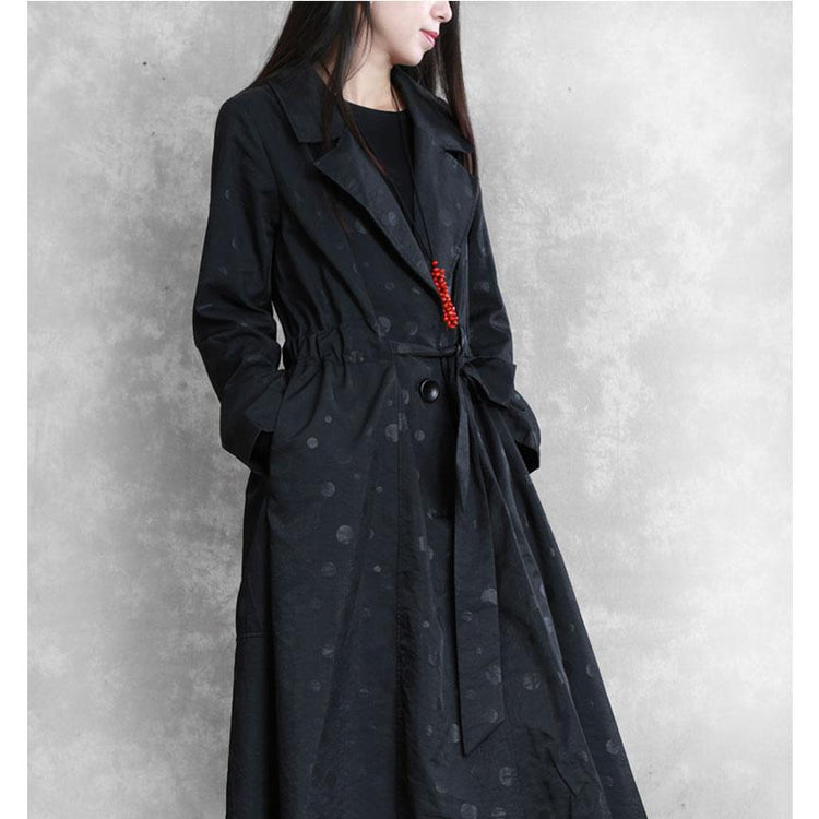 DIY drawstring Fine coats women blouses black Plus Size Clothing women coats - Omychic