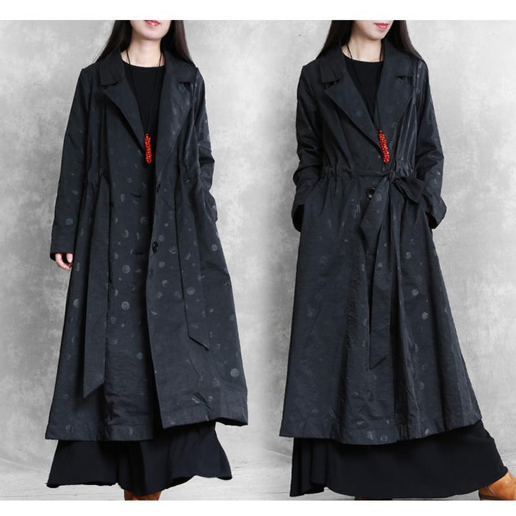 DIY drawstring Fine coats women blouses black Plus Size Clothing women coats - Omychic