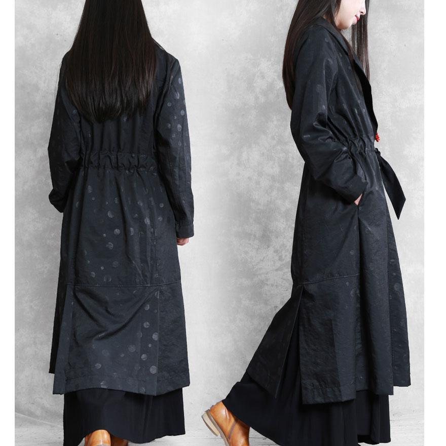 DIY drawstring Fine coats women blouses black Plus Size Clothing women coats - Omychic