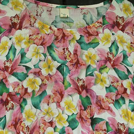DIY floral cotton dresses boutique Fabrics o neck pockets Plus Size Clothing Summer Dresses - Omychic
