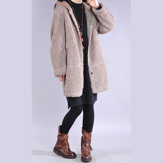 DIY hooded top quality winter trench coat khaki tunic outwears - Omychic