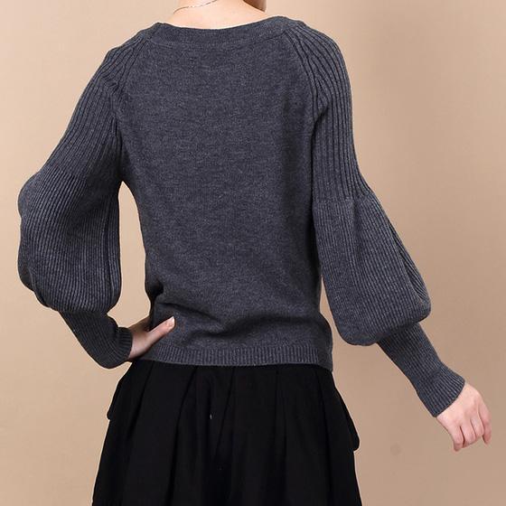 Dark gray New design woolen sweater - Omychic
