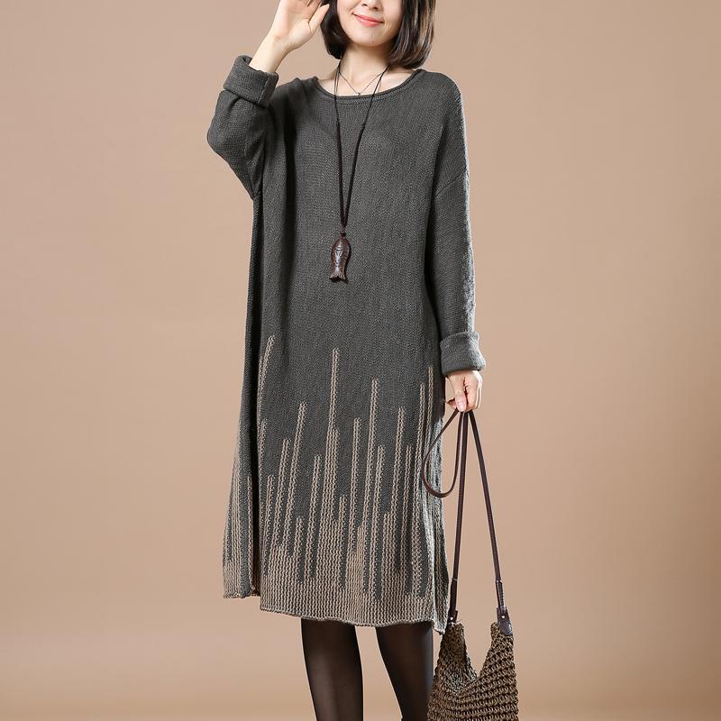 Dark gray knit sweaters oversize knitwear meteorites - Omychic