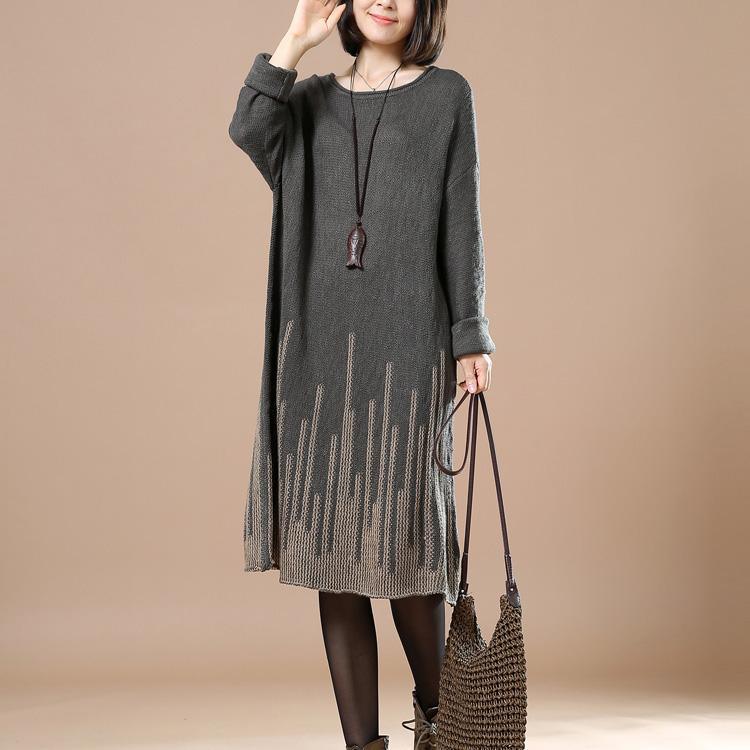 Dark gray knit sweaters oversize knitwear meteorites - Omychic