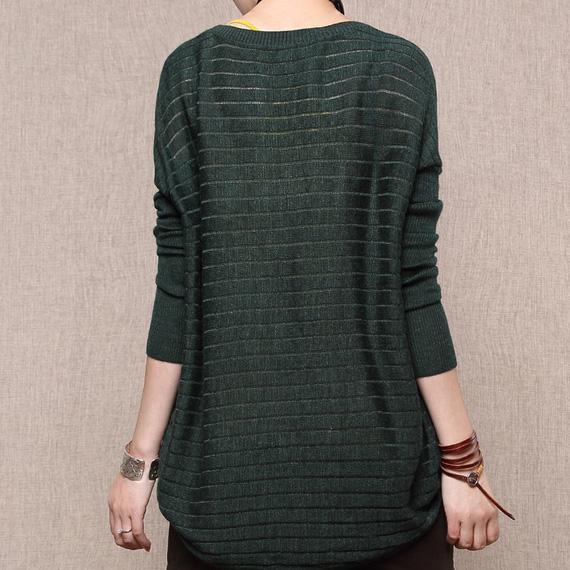 Dark green woolen sweater shirt - Omychic