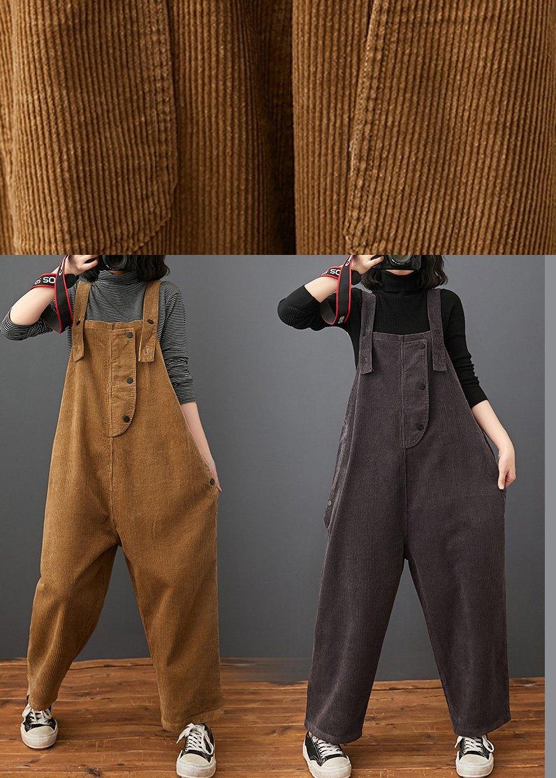 Elegant Brown Pant Plus Size Clothing Spring Jumpsuit Pants - Omychic