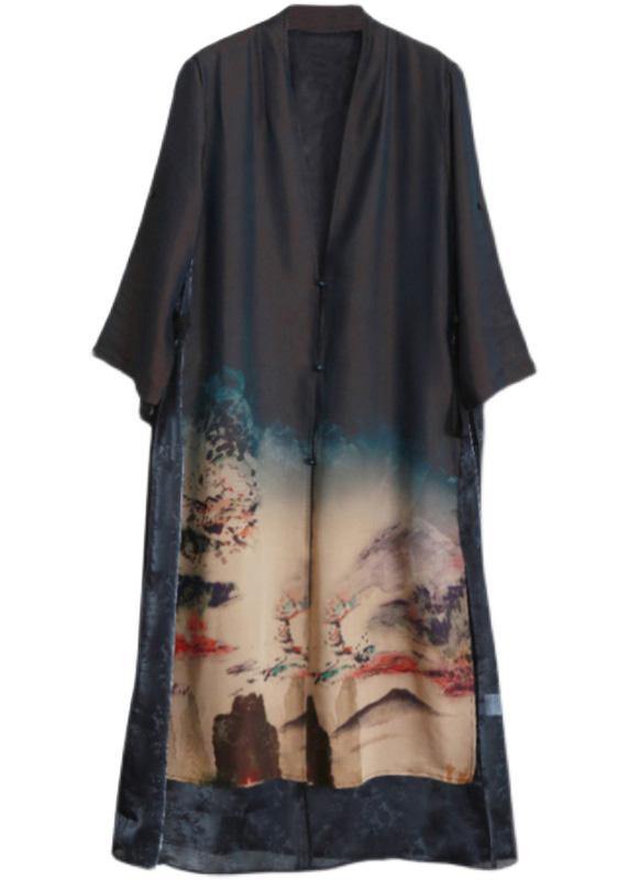 Elegant Ink Printing Tunics For Women Two Pieces Kaftan Dress ( Limited Stock) - Omychic